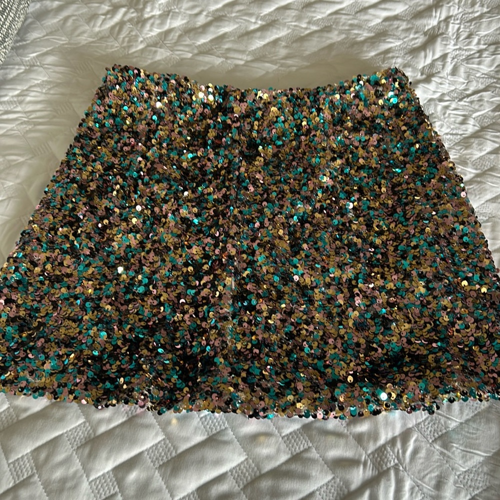 Multicolor sequin skirt